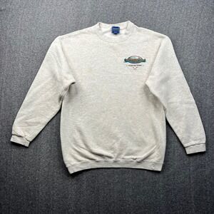 Vintage Harborside Graphics‎ Sweatshirt Mens Medium Gray USA Wilderness  Canoe